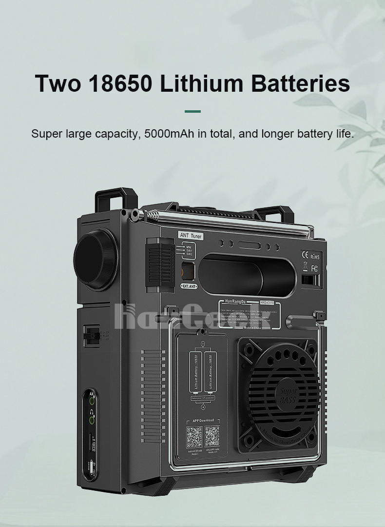 Rear view of TZT HRD-C919 showing 18650 battery compartment